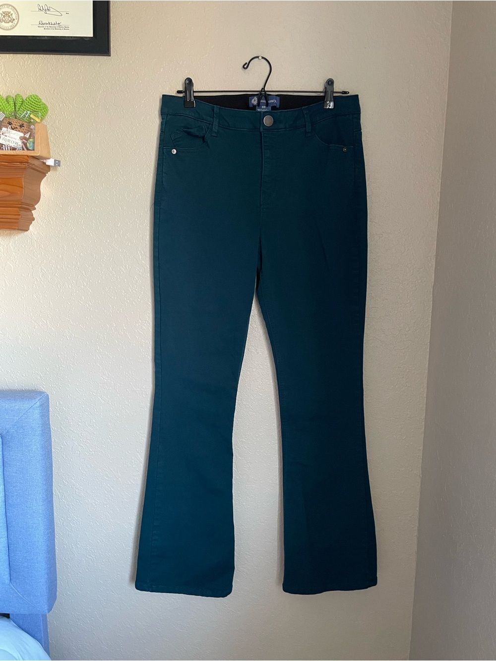 Democracy Ab Solution Itty Bitty Boot Jean Pants Size 10 Dark Teal Slimming